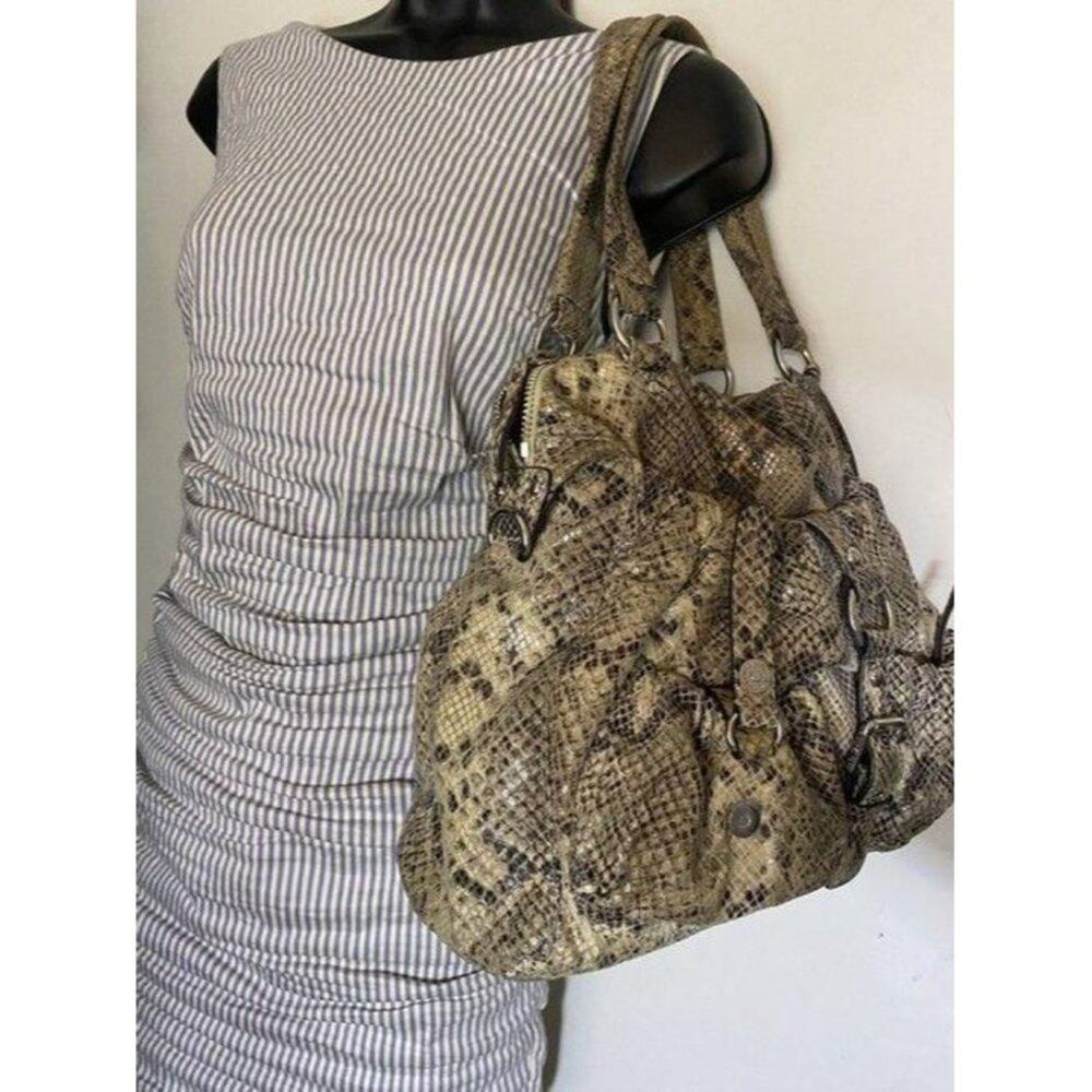 michael kors bag snake print beige leather tote - Picture 8 of 12